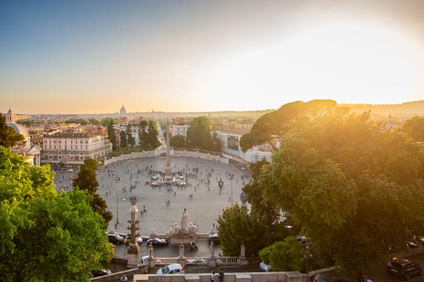 Pincio Terrasse mit Ausblick auf Rom