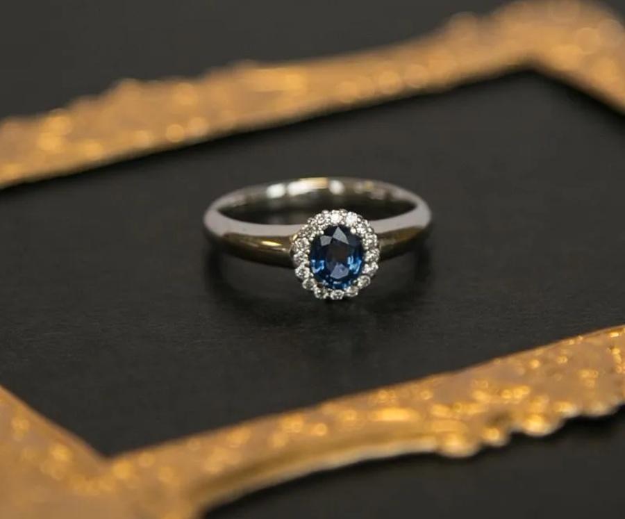 Kate Verlobungsring aus Weißgold mit Diamant (Gesamt: 0,54 ct.)  - Vintage Ringe